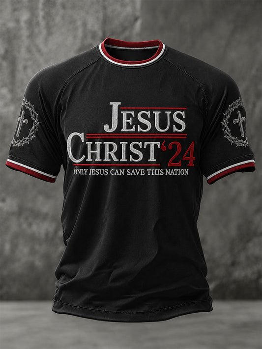 Men's Only Jesus Can Save This Nation Short Sleeves T-shirt