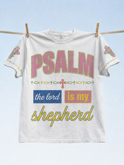 Men's Psalm The Lord Is My Shepherd Short Sleeves T-shirt