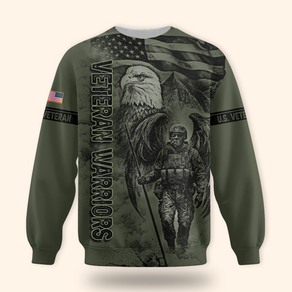 U.S. Veteran Hoodie – Veteran Warriors Military Eagle Zip Up
