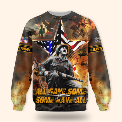 U.S. Veteran Hoodie – All Gave Some Some Gave All, American Flag Patriotic Military Hoodie, Veteran Day Gift for Heroes