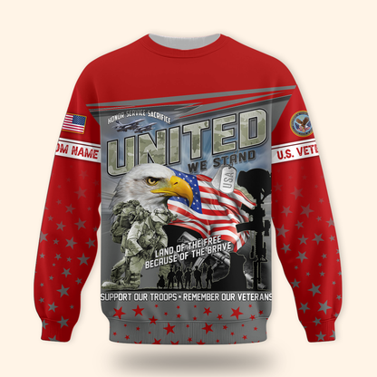 U.S. Veteran Hoodie – United We Stand Support Our Troops Sweatshirt