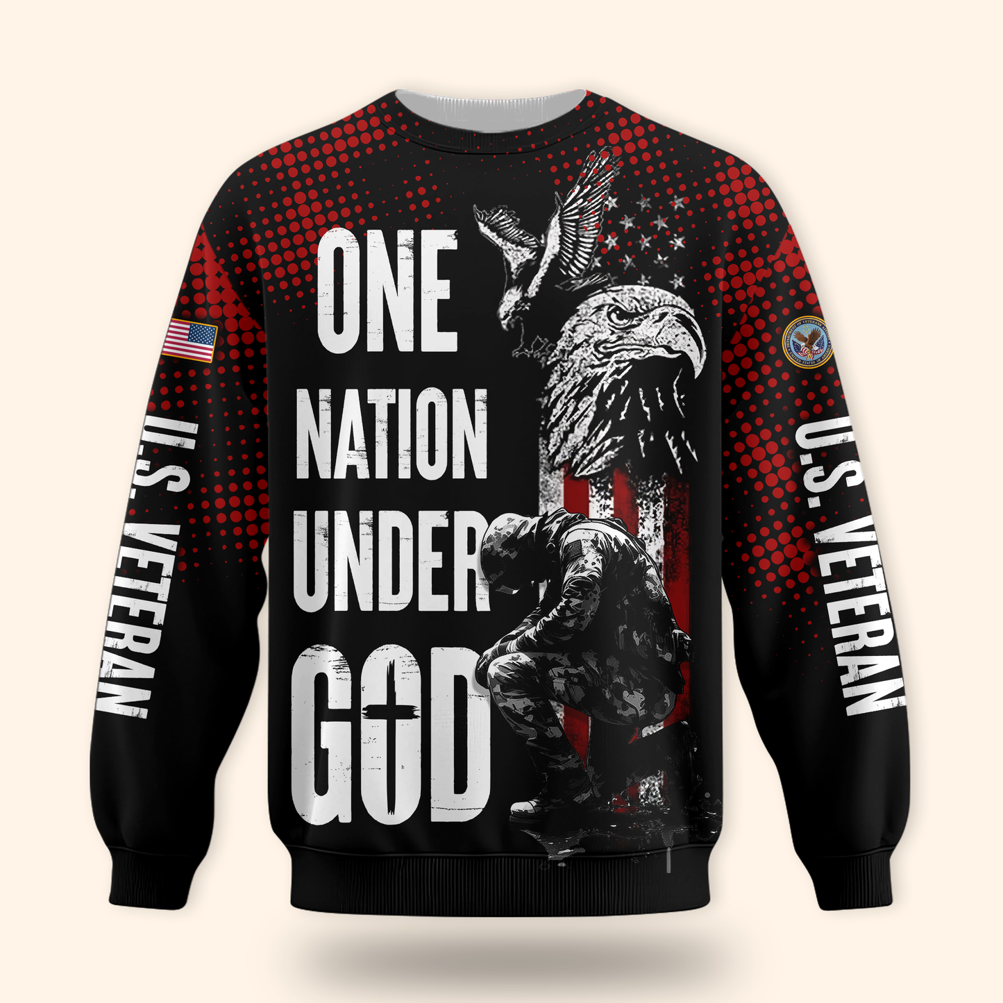 One Nation Under God Hoodie – U.S. Veteran American Flag Zip Up