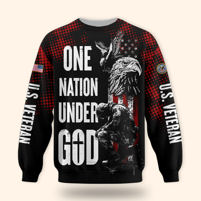 One Nation Under God Hoodie – U.S. Veteran American Flag Zip Up