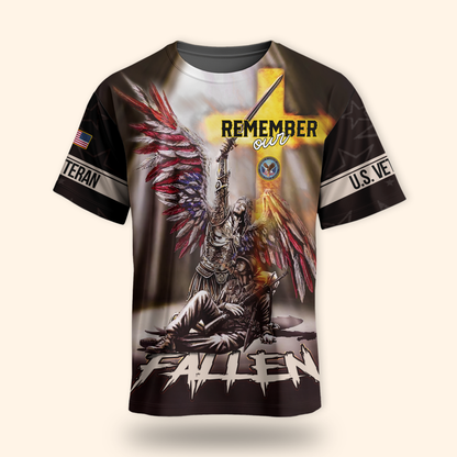 U.S. Veteran Hoodie – Remember Our Fallen, Angel Soldier Tribute Zip Up, Patriotic Memorial Hoodie for Heroes