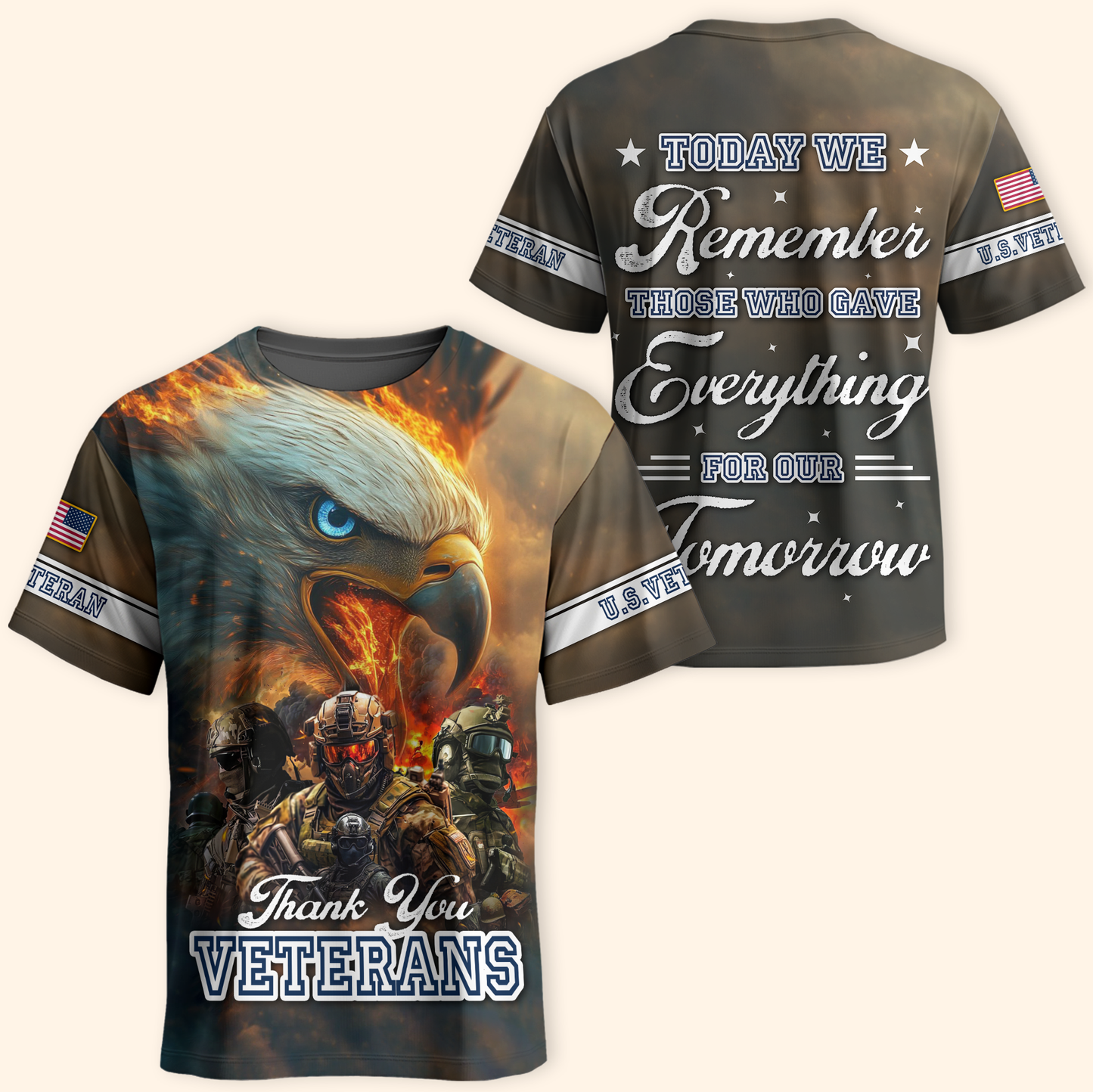 U.S. Veteran Hoodie – Thank You Veterans, Remember Those Who Gave Everything, Patriotic Zip Up Hoodie