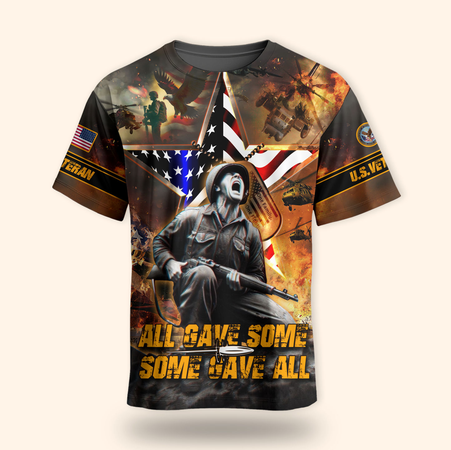 U.S. Veteran Hoodie – All Gave Some Some Gave All, American Flag Patriotic Military Hoodie, Veteran Day Gift for Heroes