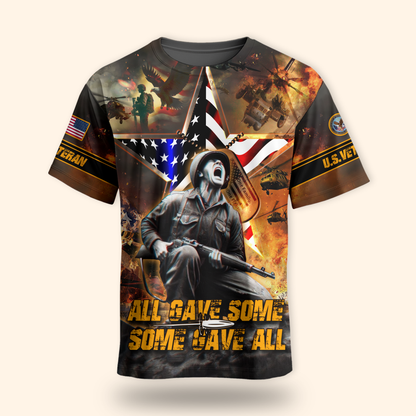 U.S. Veteran Hoodie – All Gave Some Some Gave All, American Flag Patriotic Military Hoodie, Veteran Day Gift for Heroes