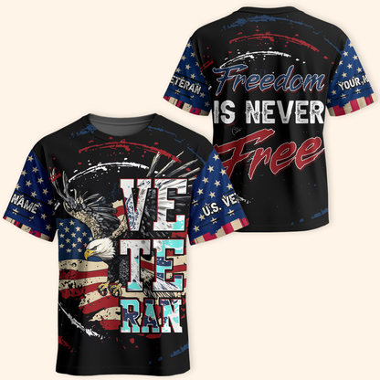 US Veteran Eagle Hoodie – Freedom Is Never Free – American Flag Patriotic Zip Up, easychoo.com