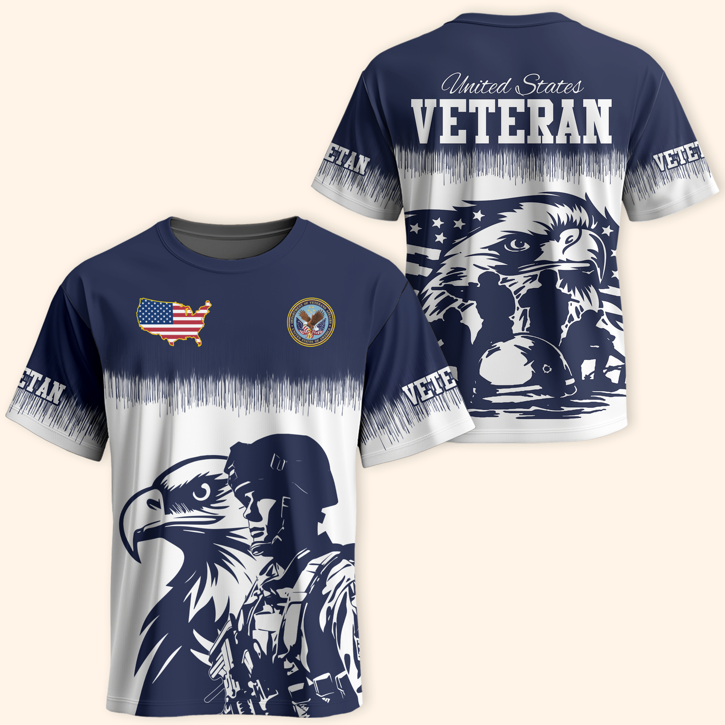 U.S. Veteran Hoodie – Eagle Design, Patriotic American Flag Zip Up MH2527