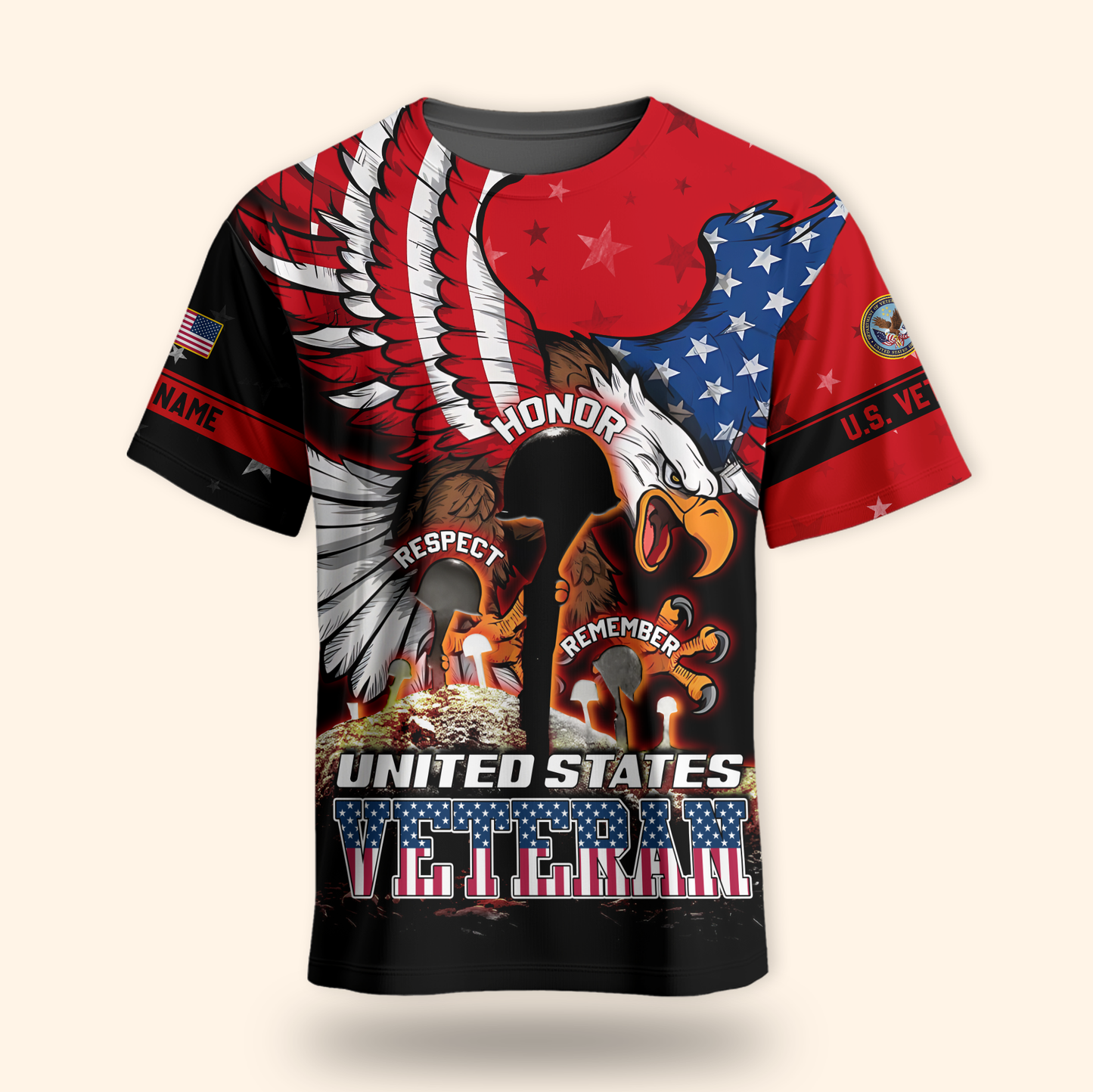 U.S. Veteran Hoodie – Honor Respect Remember Patriotic Zip Up Jacket