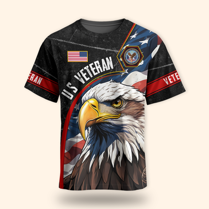 U.S. Veteran Hoodie – Eagle Design, Patriotic American Flag Zip Up MH2534