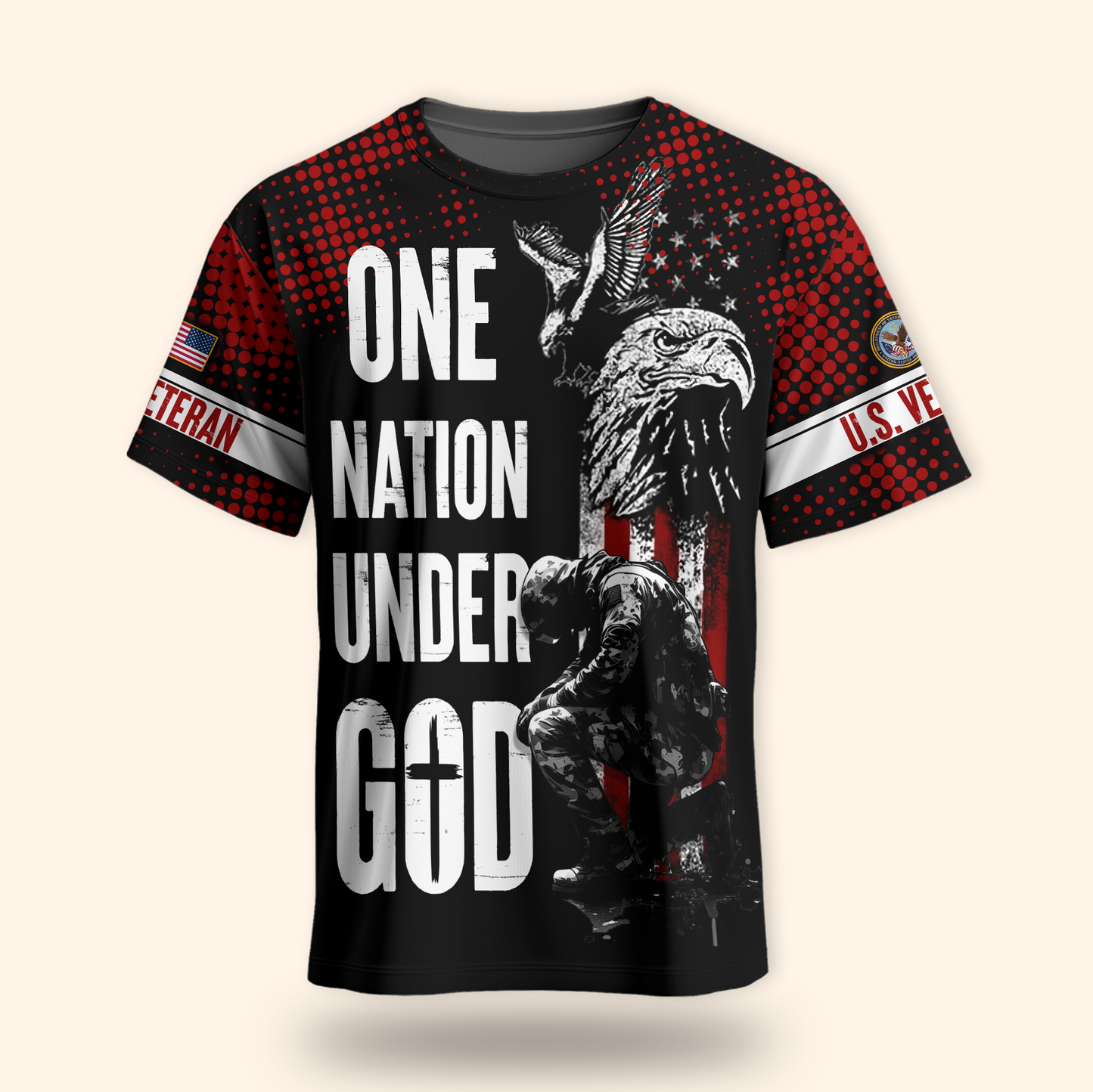 One Nation Under God Hoodie – U.S. Veteran American Flag Zip Up