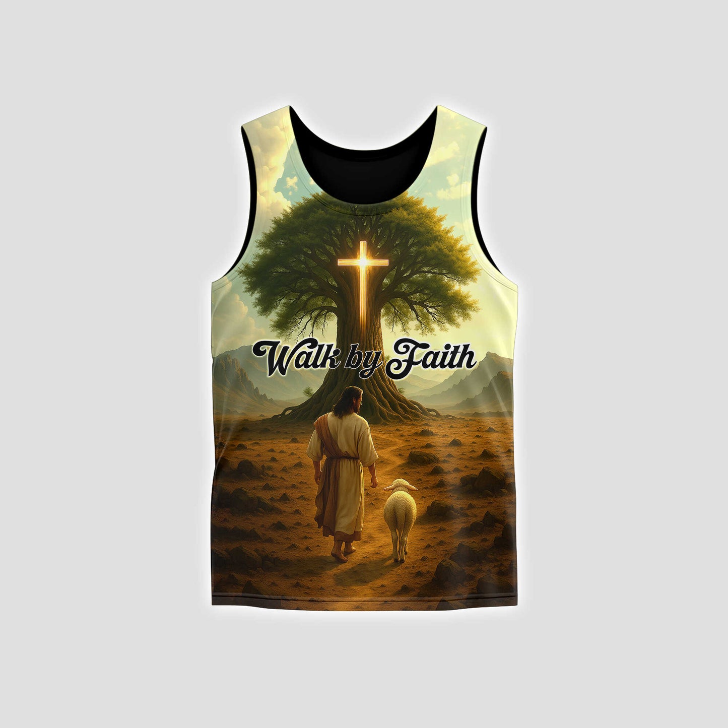 Walk by Faith With Jesus – Uplifting Christian Art Design