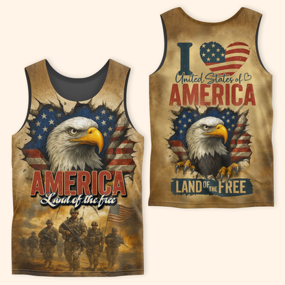 U.S. Veteran Hoodie – America Land of The Free, Patriotic Eagle and Flag Design