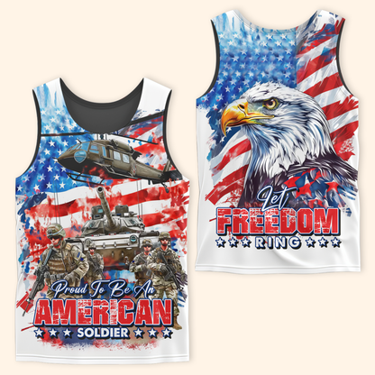 Proud To Be An American Soldier Hoodie – Patriotic US Veteran Zip Up – Let Freedom Ring, easychoo.com