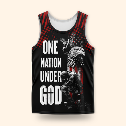 One Nation Under God Hoodie – U.S. Veteran American Flag Zip Up