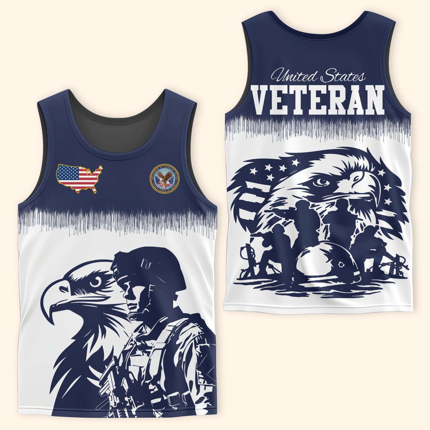 U.S. Veteran Hoodie – Eagle Design, Patriotic American Flag Zip Up MH2527