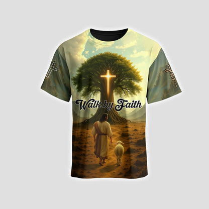 Walk by Faith With Jesus – Uplifting Christian Art Design
