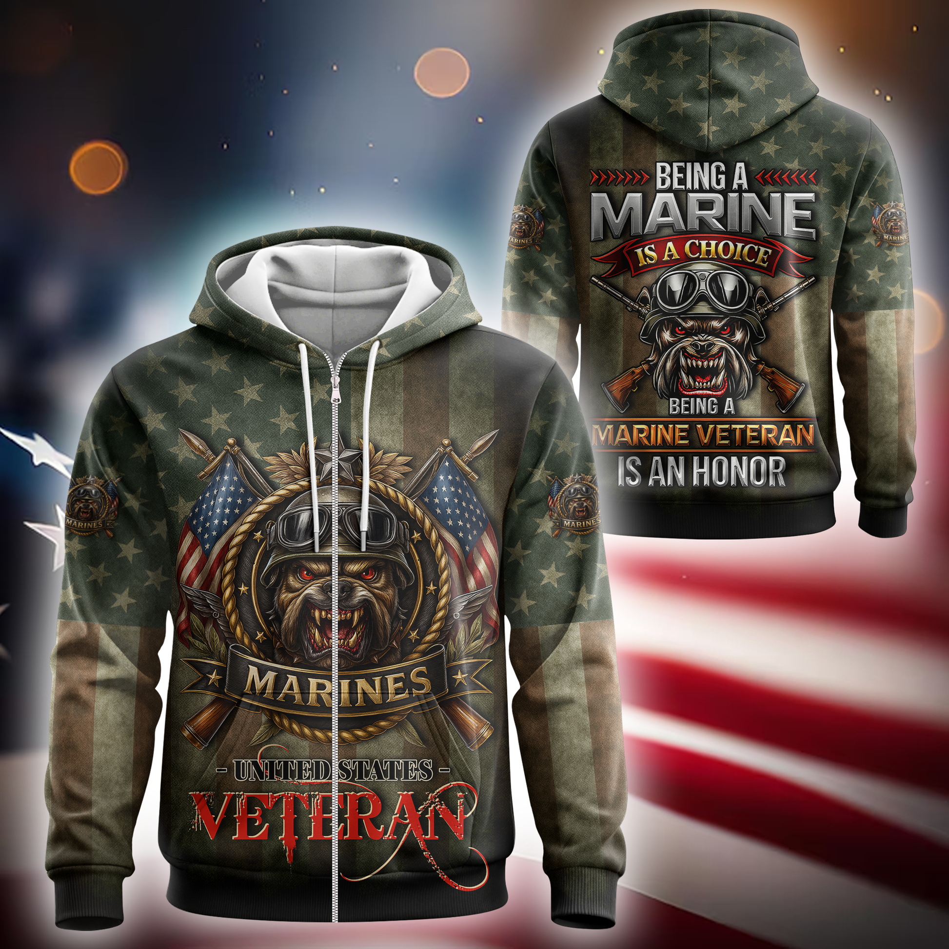 U.S. Marine Veteran Hoodie – Being a Marine Is a Choice, Being a Veteran Is an Honor, easychoo.com