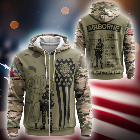 U.S. Airborne Hoodie – Paratrooper Camo Design, Proud Army Veteran Apparel, easychoo.com