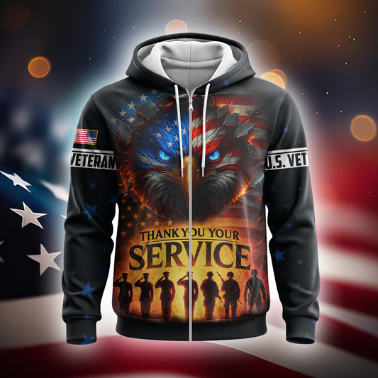 American Eagle Hoodie – Thank You For Your Service Veteran Gift